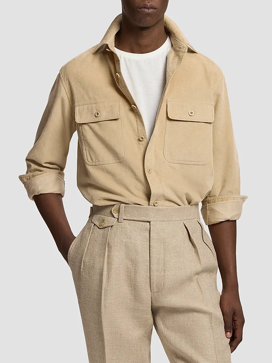 Ralph Lauren Purple Label Men's Sea Island Corduroy Sport Shirt | Thumbnail 4