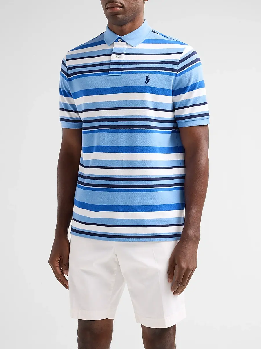 Polo Ralph Lauren Men's Striped Stretch-Cotton Knit Polo Shirt | Thumbnail 4