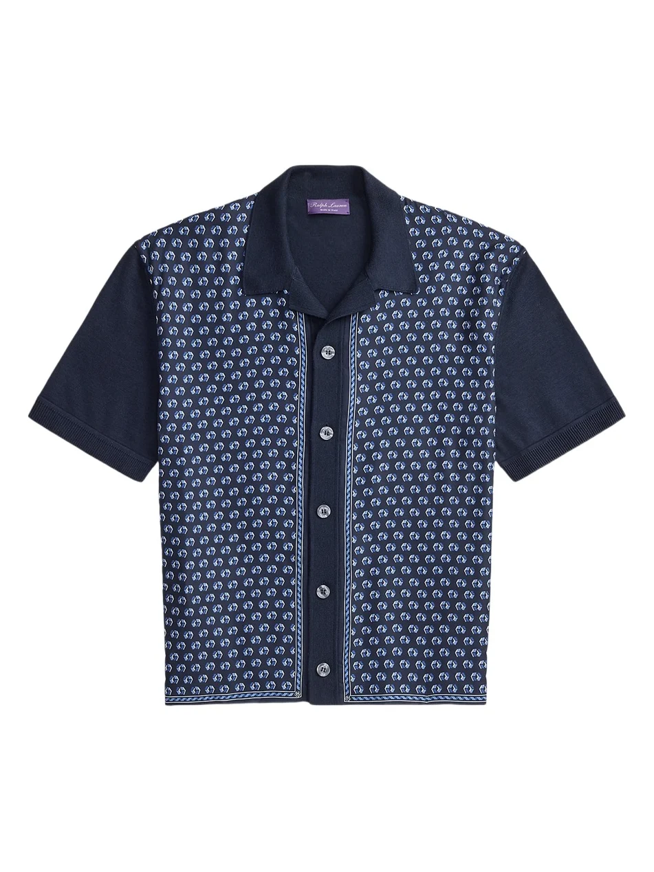 Ralph Lauren Purple Label Men's Camp-Collar Short-Sleeve Cardigan