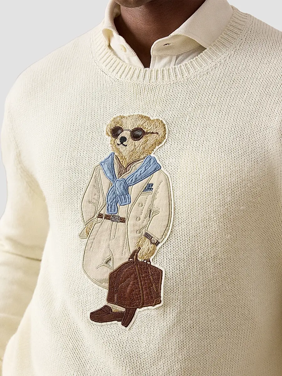 Ralph Lauren Purple Label Men's Polo Bear Silk-Linen Long-Sleeve Sweater | Thumbnail 9