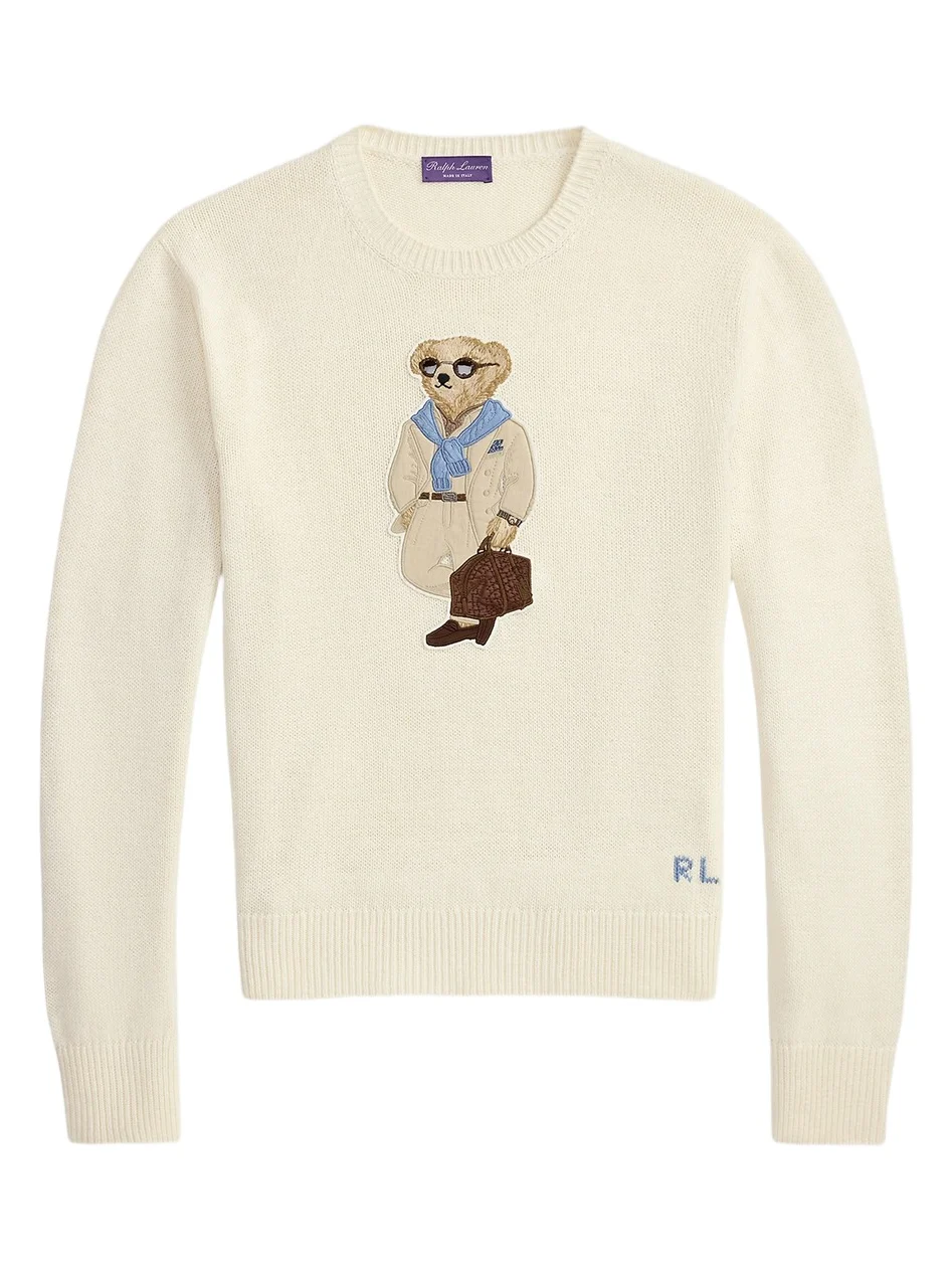 Men's Polo Bear Silk-Linen Long-Sleeve Sweater Men's Polo Bear Silk-Linen Long-Sleeve Sweater