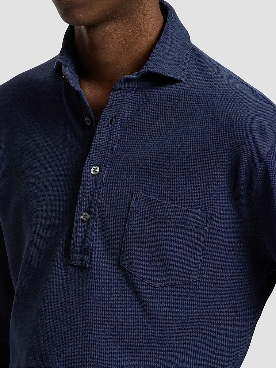 Ralph Lauren Purple Label Men's Soft Cotton Long-Sleeve Polo Shirt | Thumbnail 5