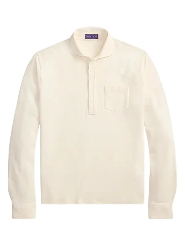 Men's Soft Cotton Long-Sleeve Polo Shirt Men's Soft Cotton Long-Sleeve Polo Shirt