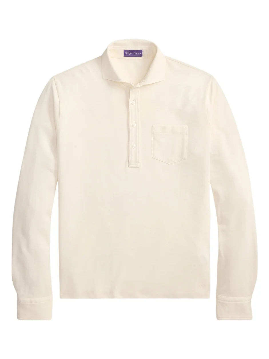 Ralph Lauren Purple Label Men's Soft Cotton Long-Sleeve Polo Shirt