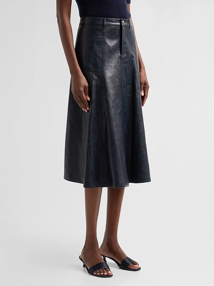 Kobi Halperin Women's Ellen Faux-Leather Midi Skirt | Thumbnail 4 Kobi Halperin Women's Ellen Faux-Leather Midi Skirt | Thumbnail 4