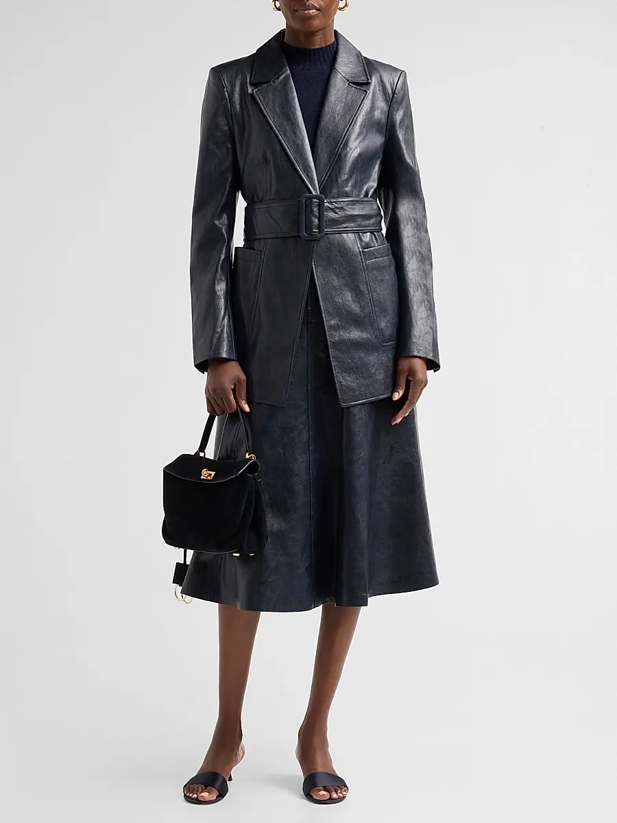 Kobi Halperin Women's Colleen Faux-Leather Belted Blazer | Thumbnail 2 Kobi Halperin Women's Colleen Faux-Leather Belted Blazer | Thumbnail 2