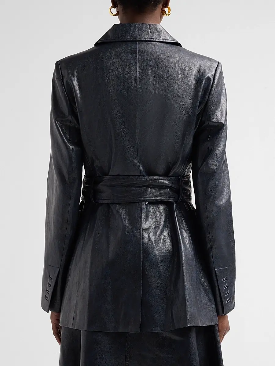 Kobi Halperin Women's Colleen Faux-Leather Belted Blazer | Thumbnail 3 Kobi Halperin Women's Colleen Faux-Leather Belted Blazer | Thumbnail 3