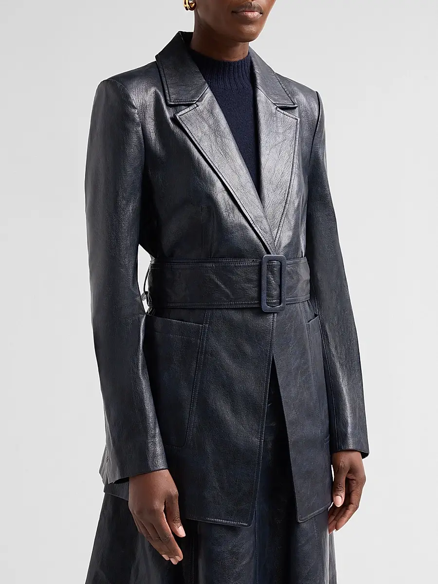 Kobi Halperin Women's Colleen Faux-Leather Belted Blazer | Thumbnail 4 Kobi Halperin Women's Colleen Faux-Leather Belted Blazer | Thumbnail 4