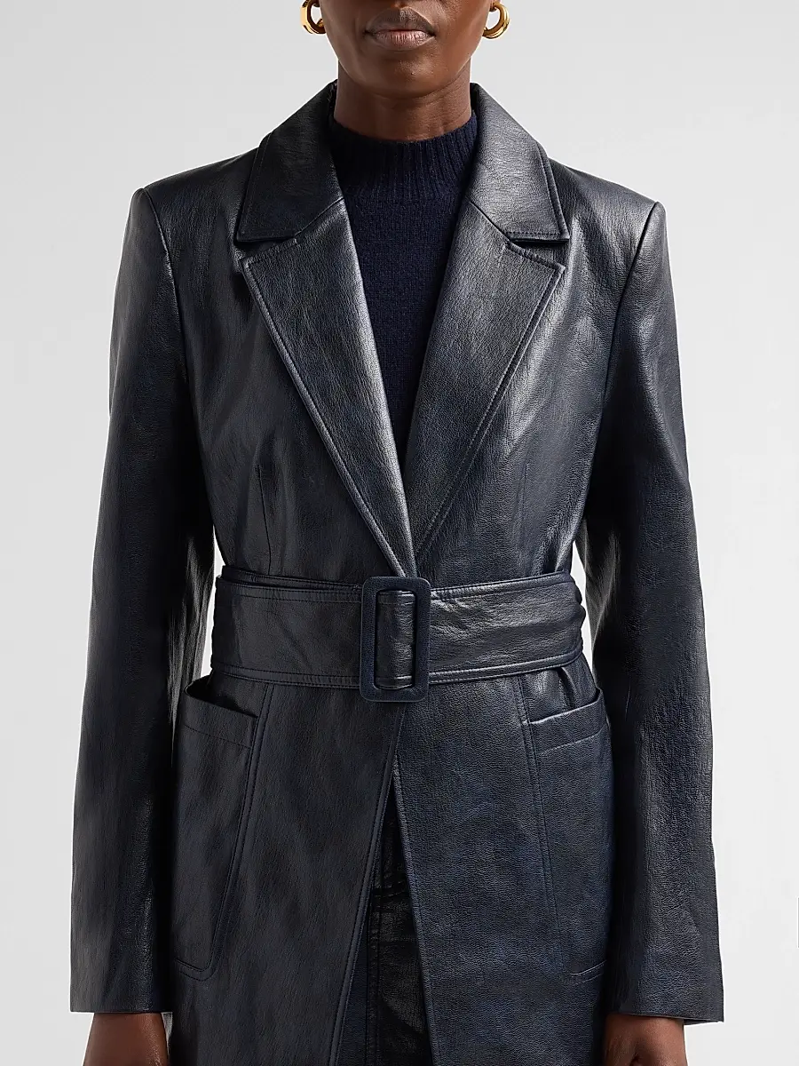 Kobi Halperin Women's Colleen Faux-Leather Belted Blazer | Thumbnail 5 Kobi Halperin Women's Colleen Faux-Leather Belted Blazer | Thumbnail 5