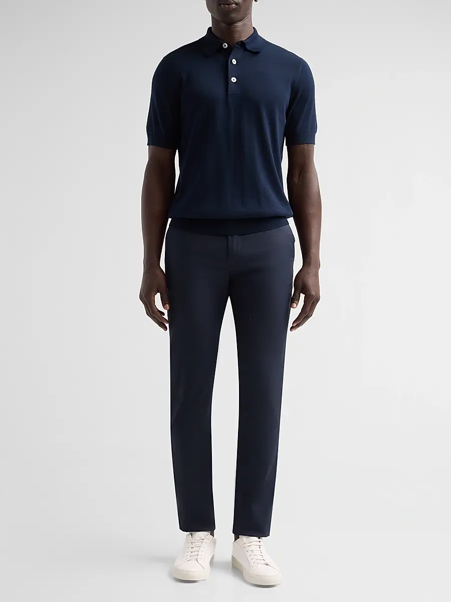 Sartorio Napoli Men's Knit Cotton Polo Shirt | Thumbnail 2 Sartorio Napoli Men's Knit Cotton Polo Shirt | Thumbnail 2