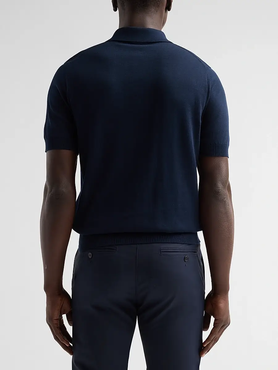 Sartorio Napoli Men's Knit Cotton Polo Shirt | Thumbnail 3 Sartorio Napoli Men's Knit Cotton Polo Shirt | Thumbnail 3