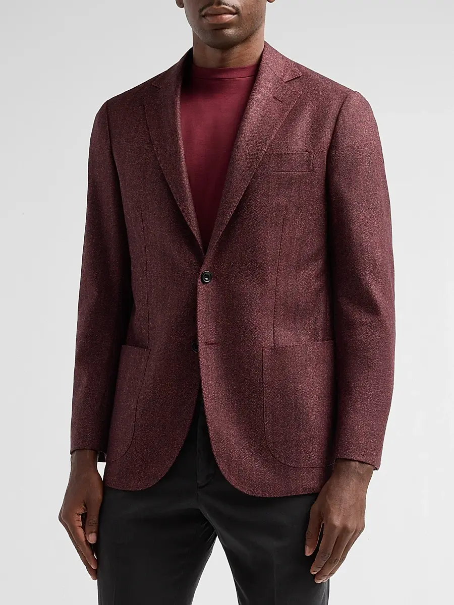 Sartorio Napoli Men's Melange Herringbone Wool Sport Coat | Thumbnail 4 Sartorio Napoli Men's Melange Herringbone Wool Sport Coat | Thumbnail 4