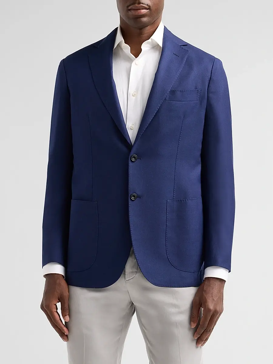 Sartorio Napoli Men's Solid Cashmere-Silk-Blend Sport Coat | Thumbnail 4 Sartorio Napoli Men's Solid Cashmere-Silk-Blend Sport Coat | Thumbnail 4