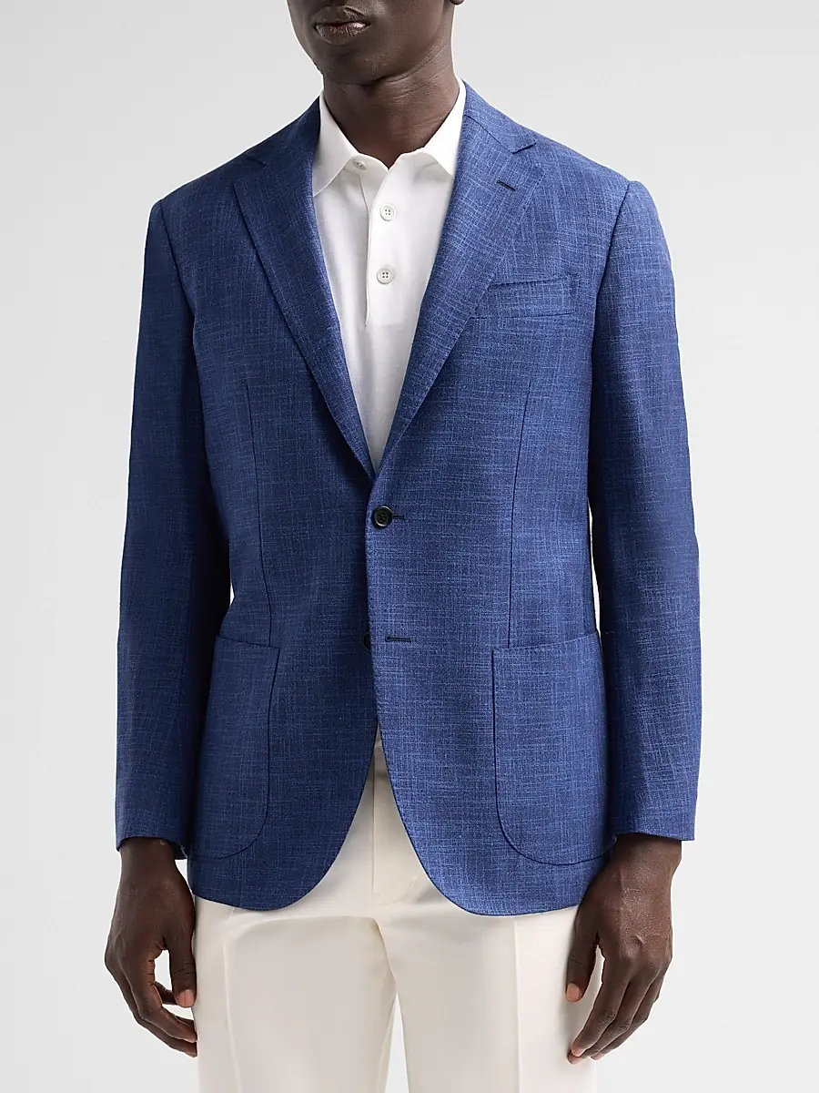 Sartorio Napoli Men's Textured Wool-Silk-Cotton-Blend Sport Coat | Thumbnail 4 Sartorio Napoli Men's Textured Wool-Silk-Cotton-Blend Sport Coat | Thumbnail 4