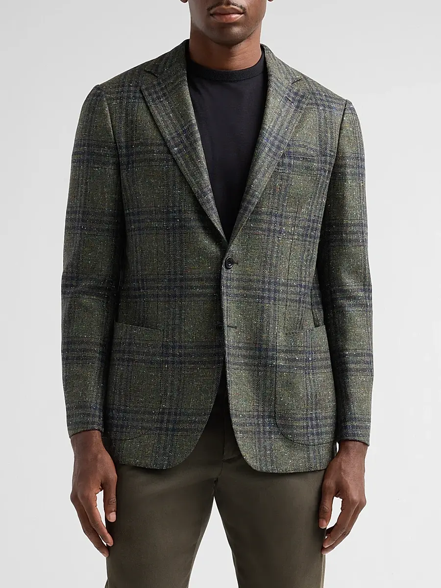 Sartorio Napoli Men's Glen Check Donegal-Effect Wool Sport Coat | Thumbnail 4