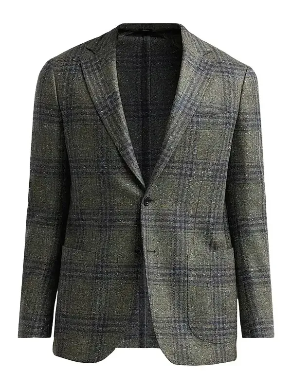 Sartorio Napoli Men's Glen Check Donegal-Effect Wool Sport Coat