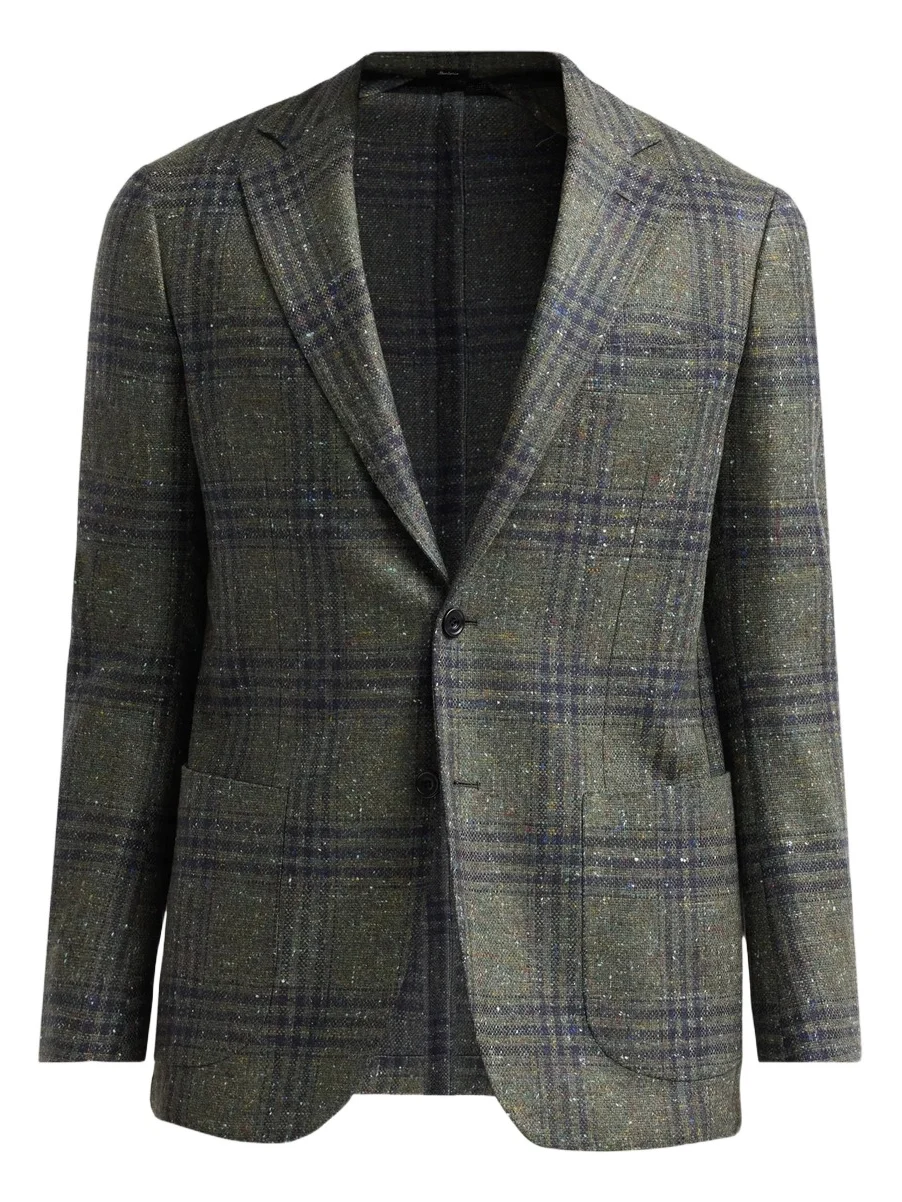 Men's Glen Check Donegal-Effect Wool Sport Coat Men's Glen Check Donegal-Effect Wool Sport Coat