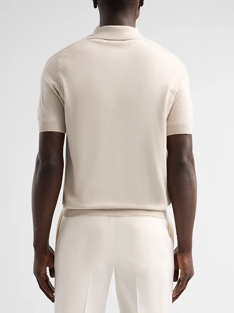 Sartorio Napoli Men's Knit Cotton Polo Shirt | Thumbnail 3 Sartorio Napoli Men's Knit Cotton Polo Shirt | Thumbnail 3