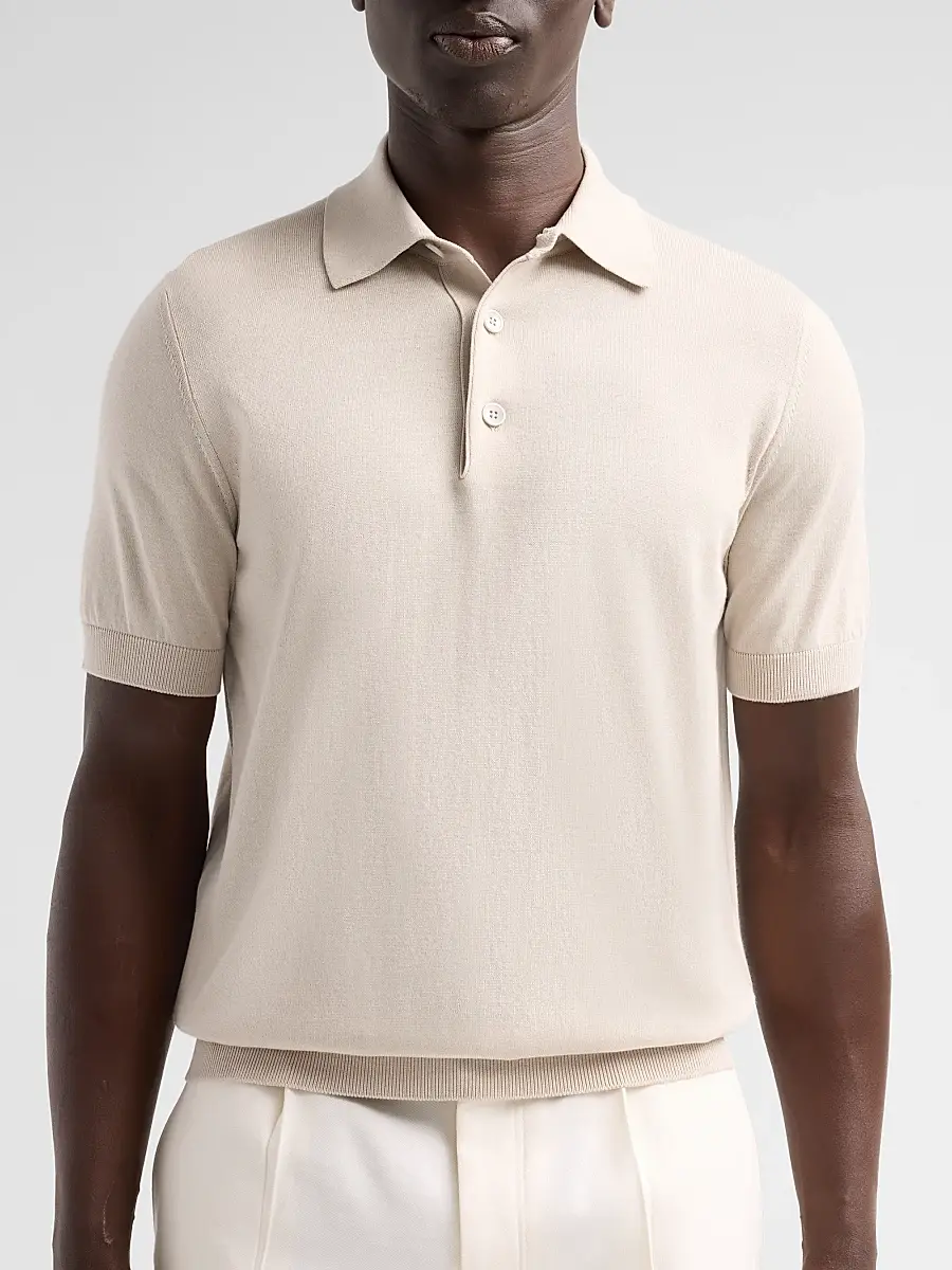 Sartorio Napoli Men's Knit Cotton Polo Shirt | Thumbnail 5 Sartorio Napoli Men's Knit Cotton Polo Shirt | Thumbnail 5