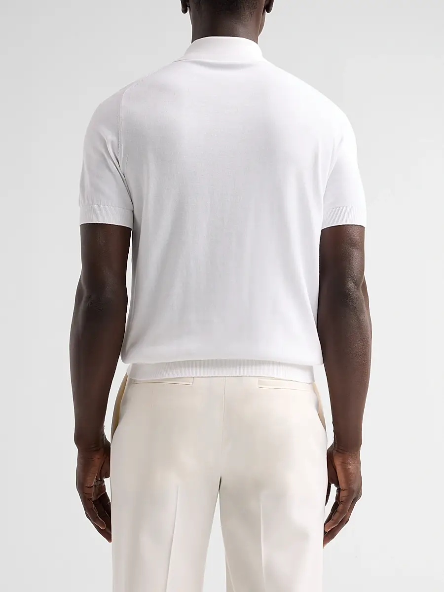 Sartorio Napoli Men's Knit Cotton Polo Shirt | Thumbnail 3