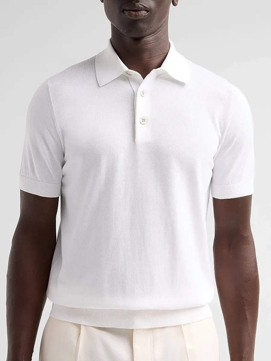 Sartorio Napoli Men's Knit Cotton Polo Shirt | Thumbnail 5