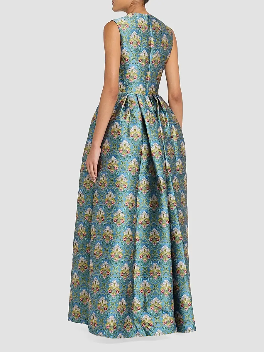 Reem Acra Women's Metallic Brocade Gown | Thumbnail 3 Reem Acra Women's Metallic Brocade Gown | Thumbnail 3