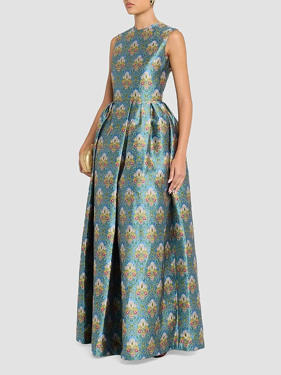 Reem Acra Women's Metallic Brocade Gown | Thumbnail 4 Reem Acra Women's Metallic Brocade Gown | Thumbnail 4