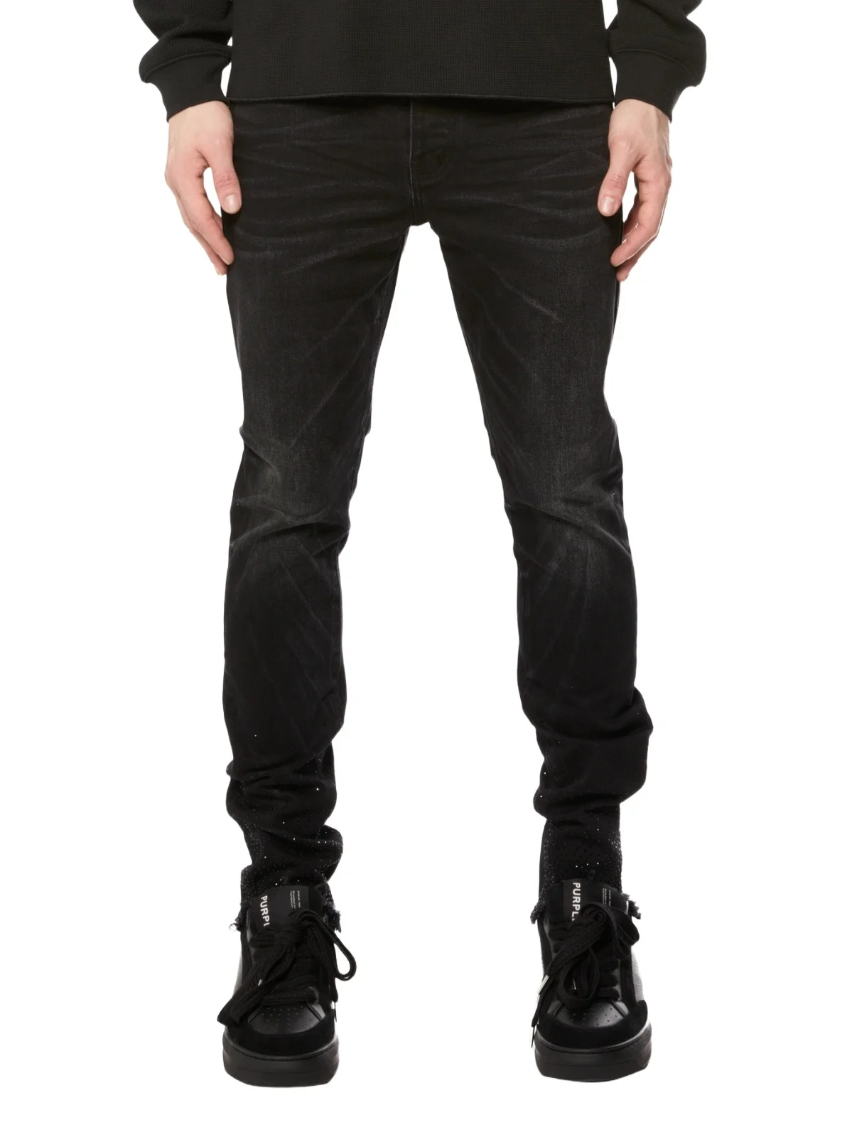 Men's High Contrast Bling Skinny Jeans