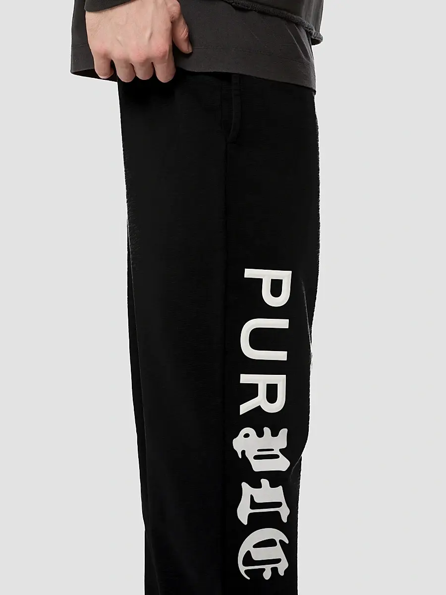 Purple Brand Men's Logo Cotton Fleece Straight-Leg Sweatpants | Thumbnail 4 Purple Brand Men's Logo Cotton Fleece Straight-Leg Sweatpants | Thumbnail 4