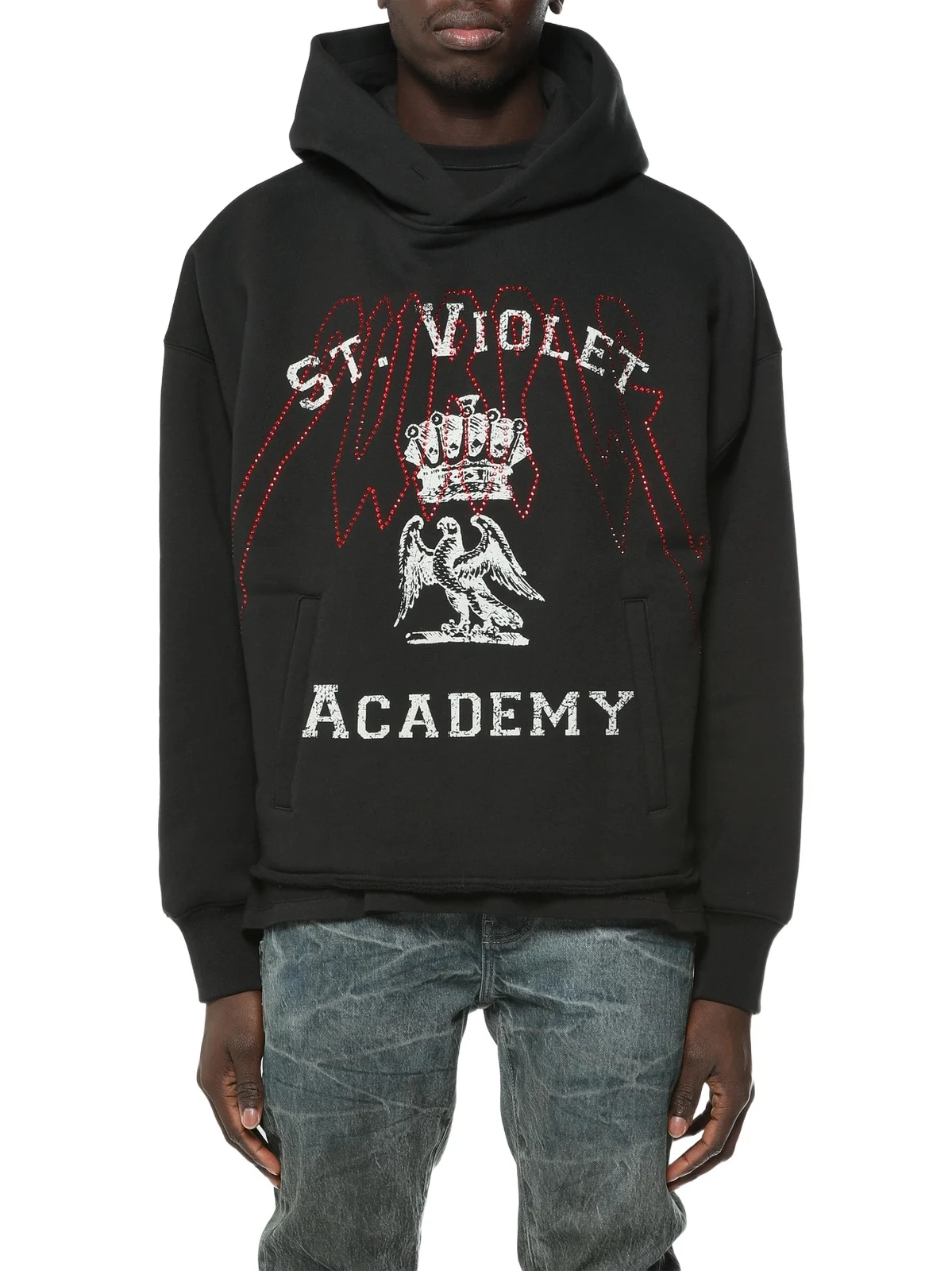 Men's Embellished Graphic Cotton Fleece Oversized Hoodie Men's Embellished Graphic Cotton Fleece Oversized Hoodie