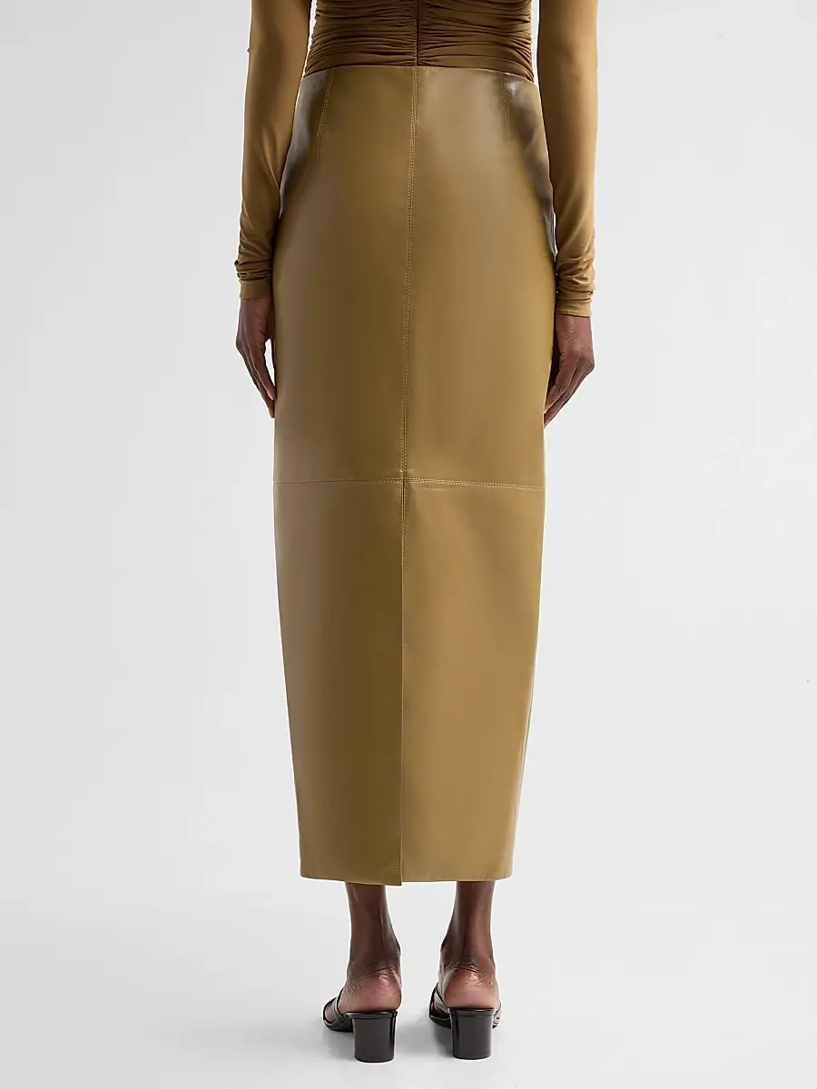 Et Ochs Women's Pierre Faux-Leather Pencil Midi Skirt | Thumbnail 3