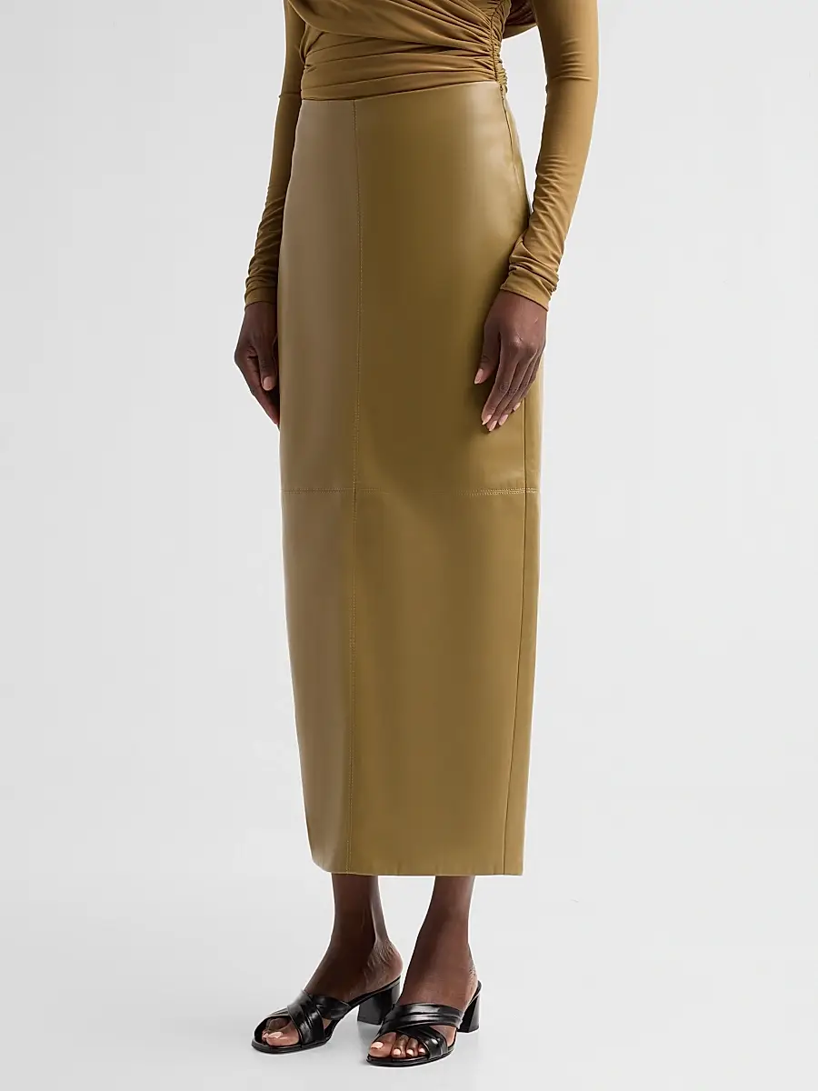 Et Ochs Women's Pierre Faux-Leather Pencil Midi Skirt | Thumbnail 4