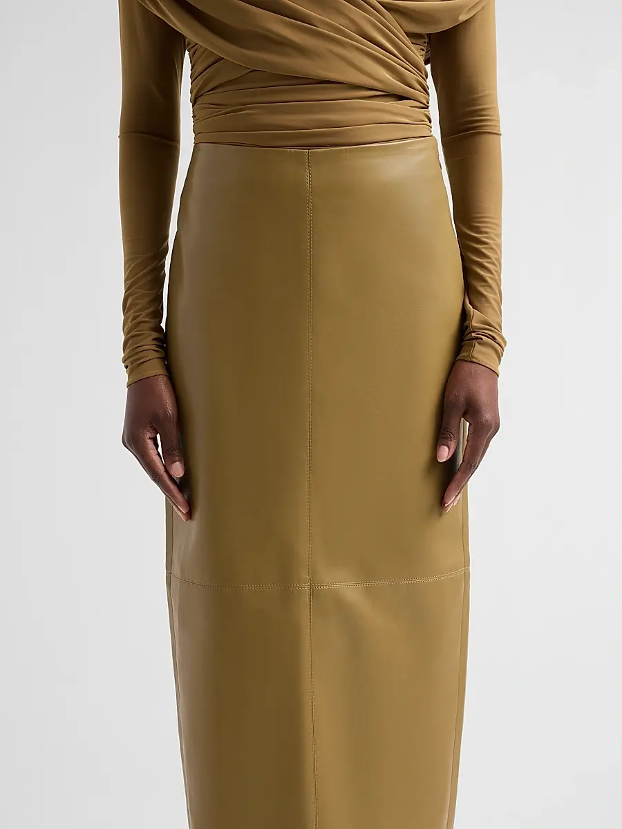 Et Ochs Women's Pierre Faux-Leather Pencil Midi Skirt | Thumbnail 5