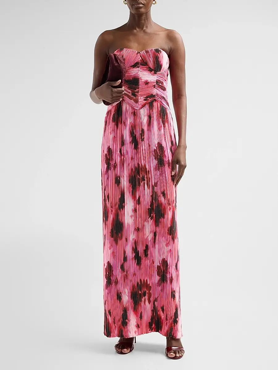 As It May Women's Monique Floral Plissè Gown | Thumbnail 2