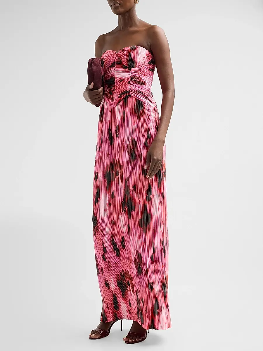As It May Women's Monique Floral Plissè Gown | Thumbnail 4