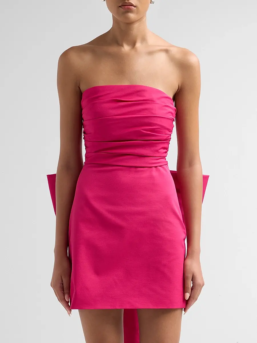 As It May Women's Zelie Strapless Bow Faille Mini Dress | Thumbnail 5