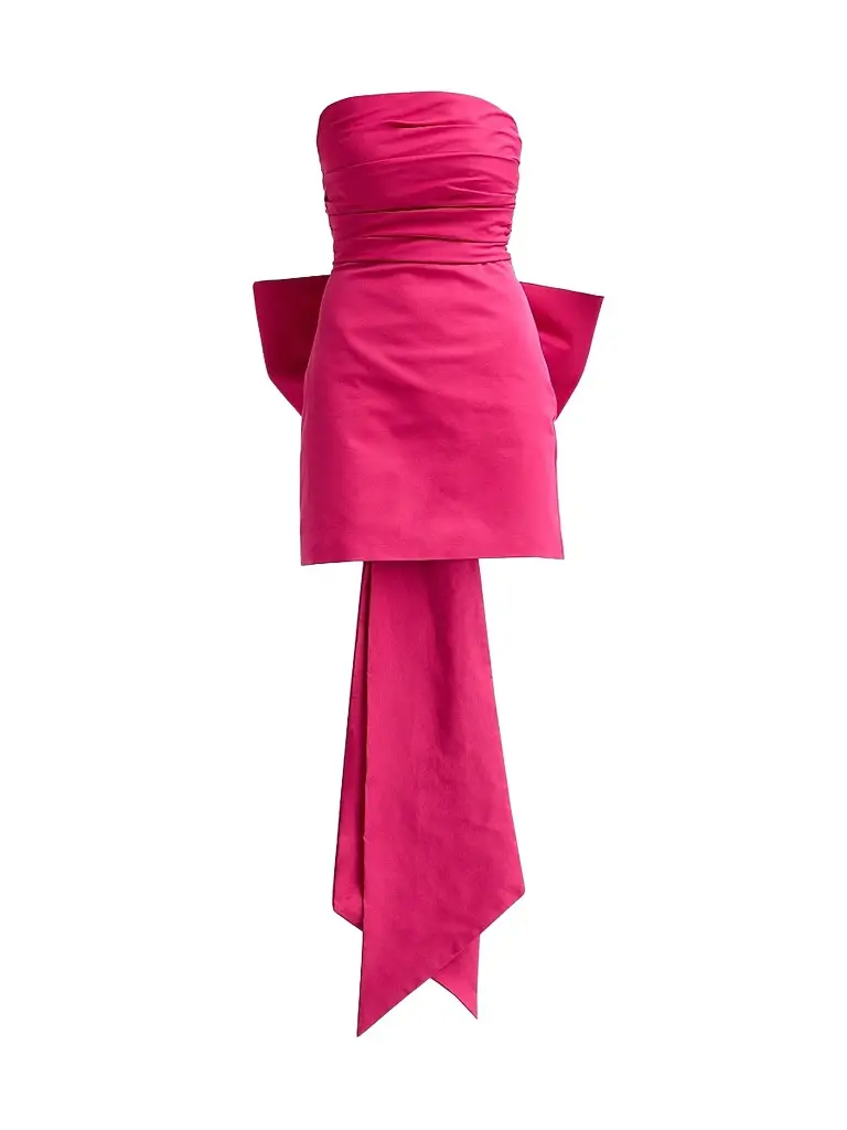 As It May Women's Zelie Strapless Bow Faille Mini Dress