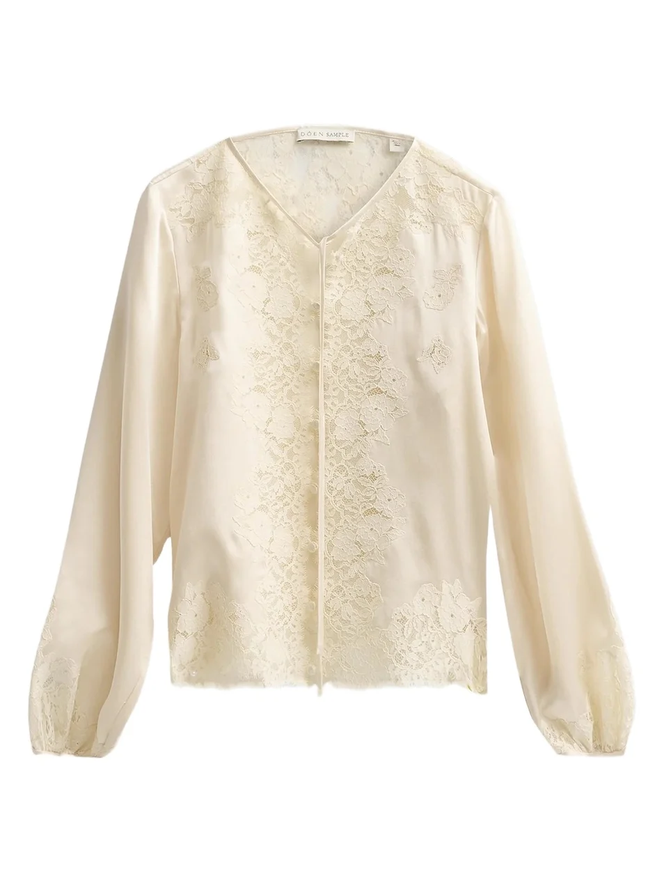 Women's Lucine Lace-Trim Silk Blouse