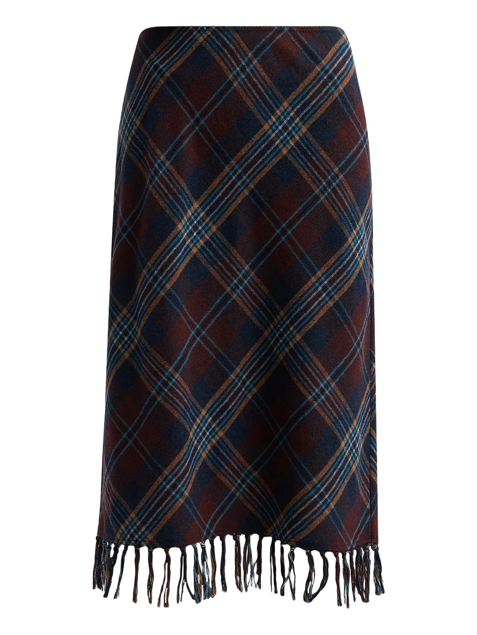 Women's Elowette Knotted Fringe Midi Skirt