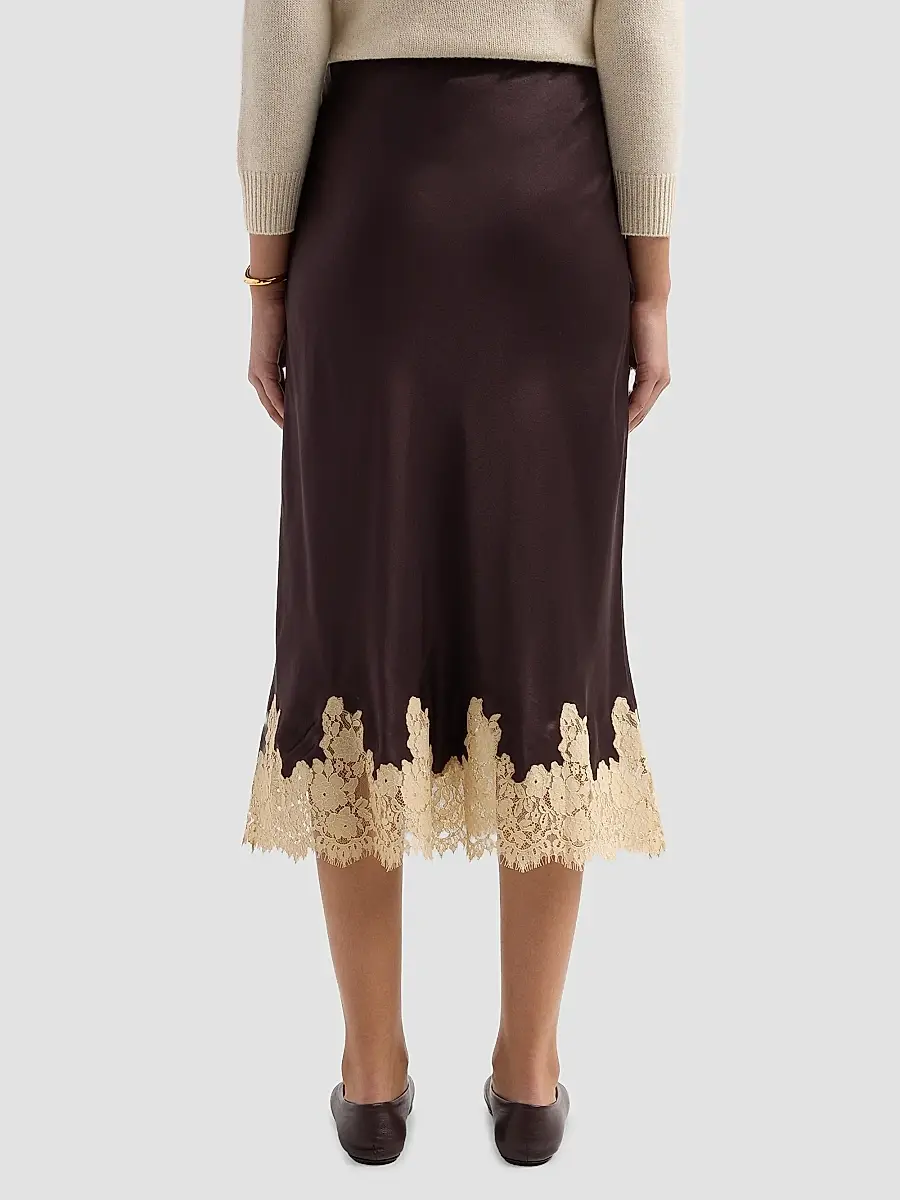 DÔEN Women's Elowen Bias-Cut Silk Midi Skirt | Thumbnail 3 DÔEN Women's Elowen Bias-Cut Silk Midi Skirt | Thumbnail 3