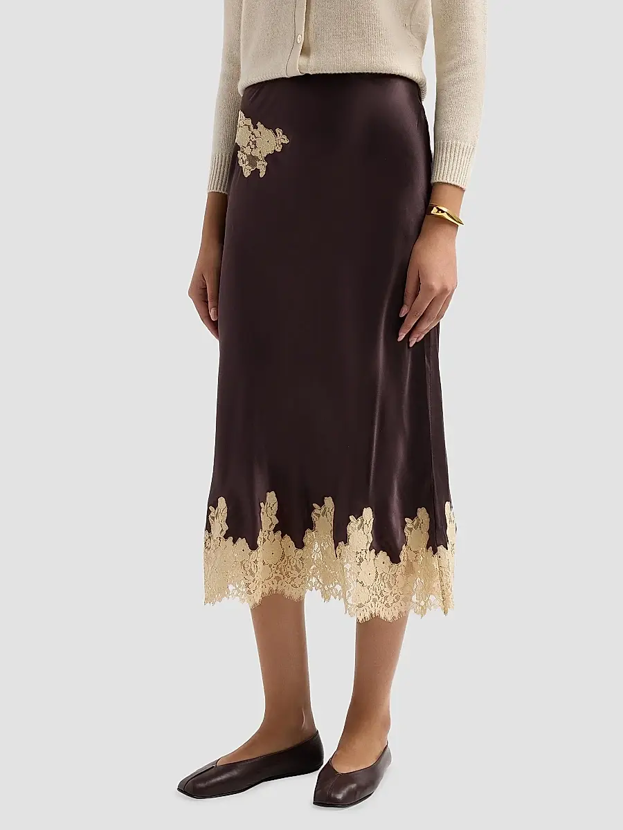 DÔEN Women's Elowen Bias-Cut Silk Midi Skirt | Thumbnail 4 DÔEN Women's Elowen Bias-Cut Silk Midi Skirt | Thumbnail 4
