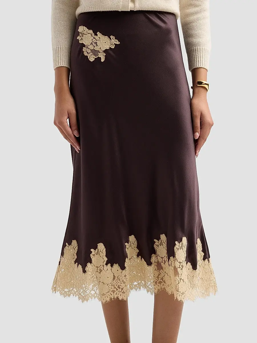DÔEN Women's Elowen Bias-Cut Silk Midi Skirt | Thumbnail 5 DÔEN Women's Elowen Bias-Cut Silk Midi Skirt | Thumbnail 5
