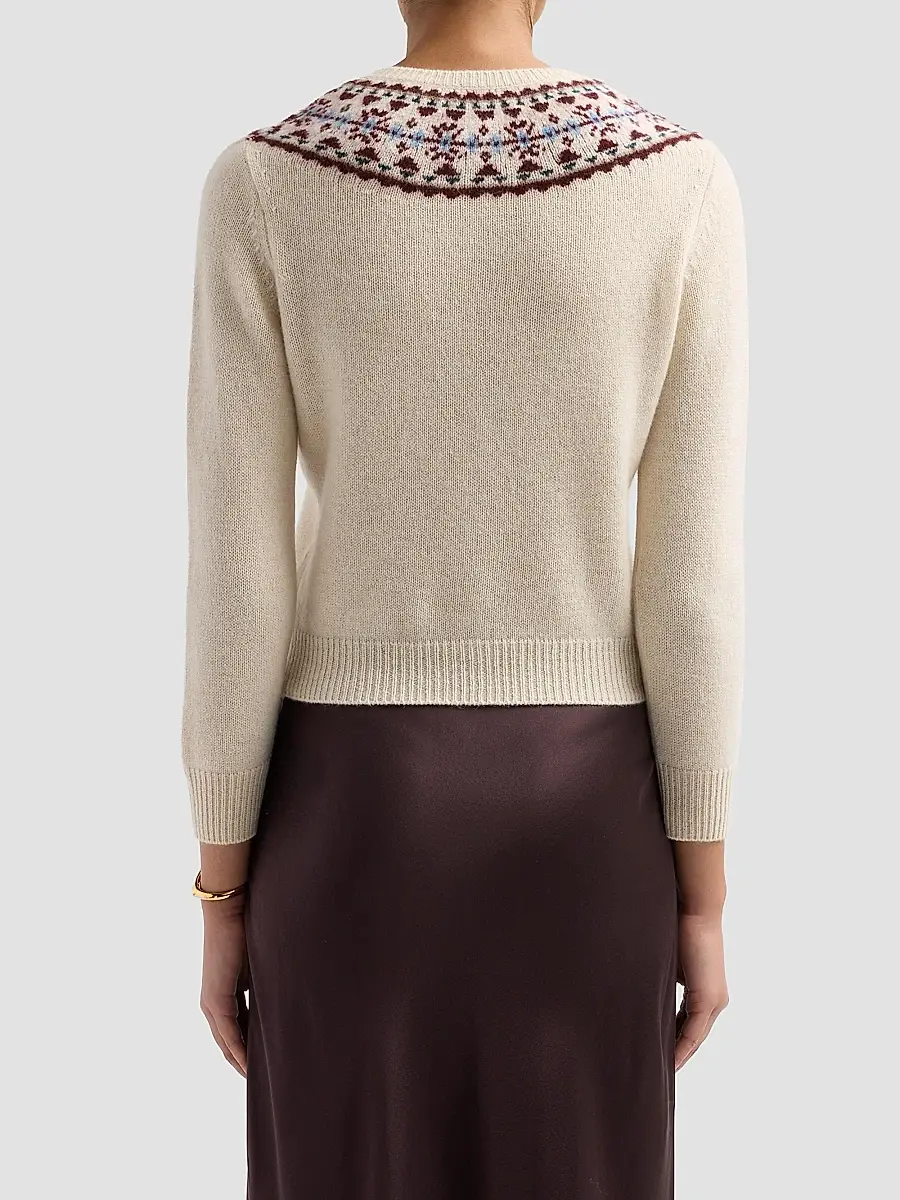 DÔEN Women's Olympe Fair Isle-Inspired Cashmere Cardigan | Thumbnail 3 DÔEN Women's Olympe Fair Isle-Inspired Cashmere Cardigan | Thumbnail 3