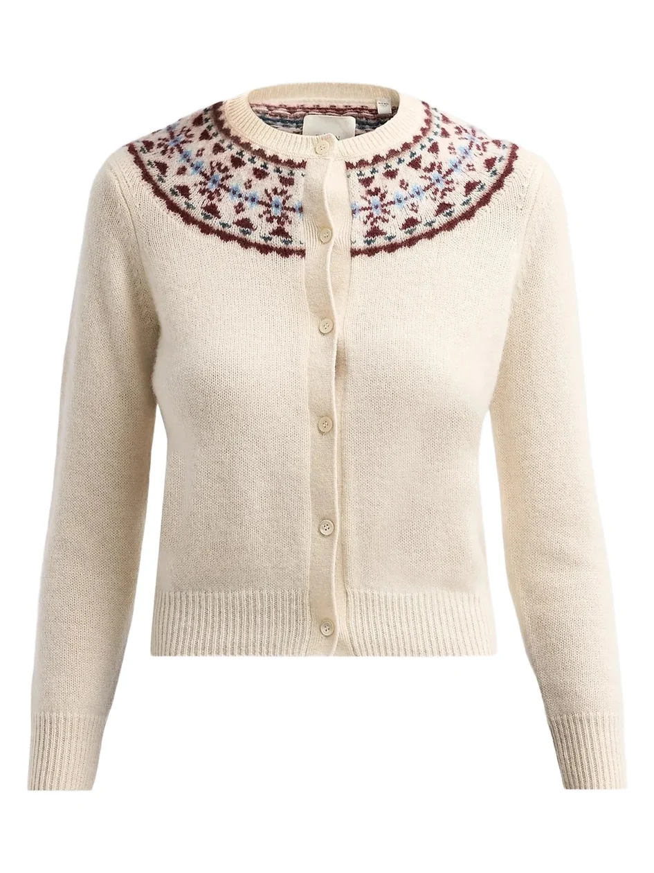 Women's Olympe Fair Isle-Inspired Cashmere Cardigan