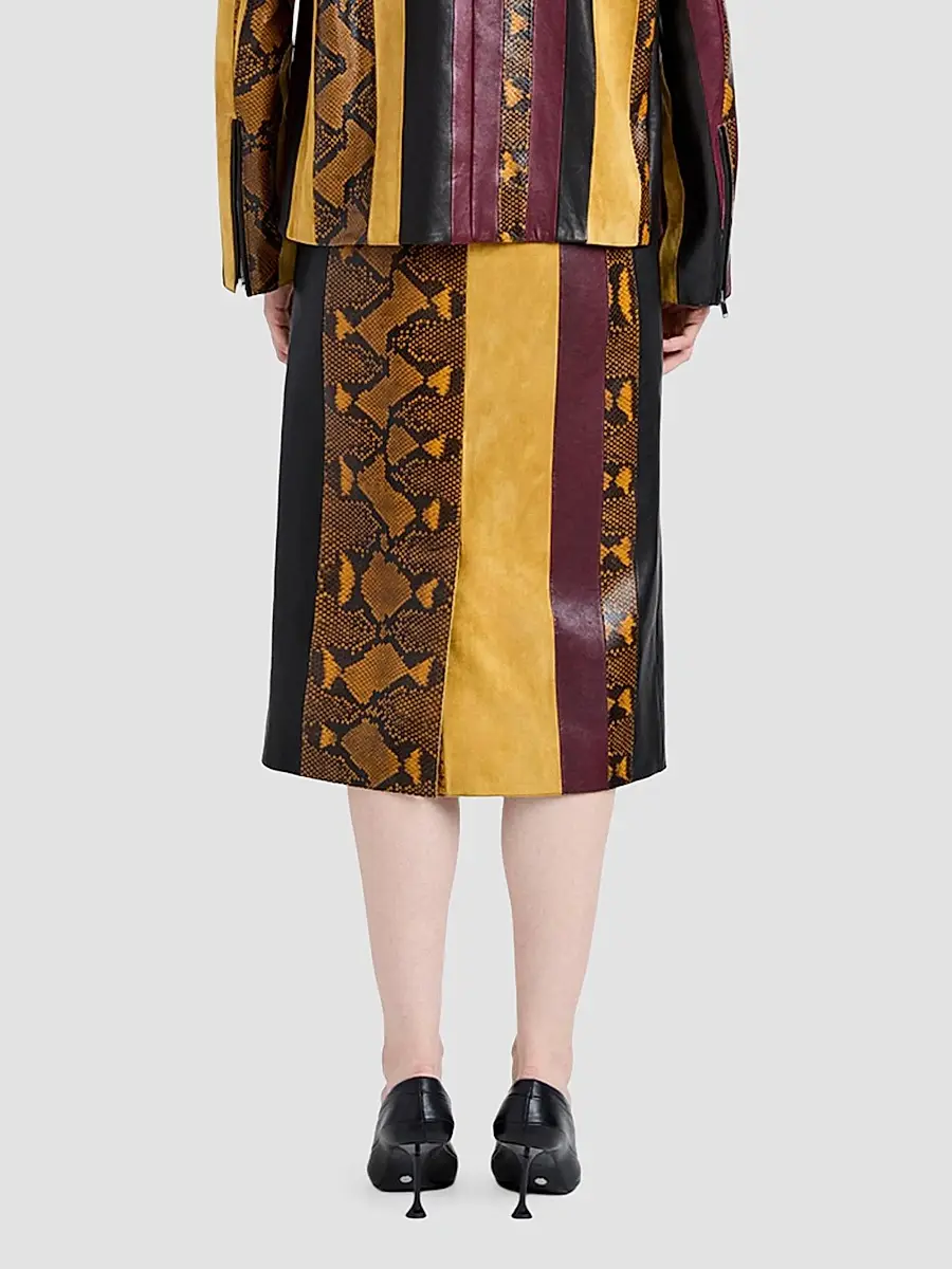 Proenza Schouler Women's Sirine Pieced Leather Knee-Length Skirt | Thumbnail 3