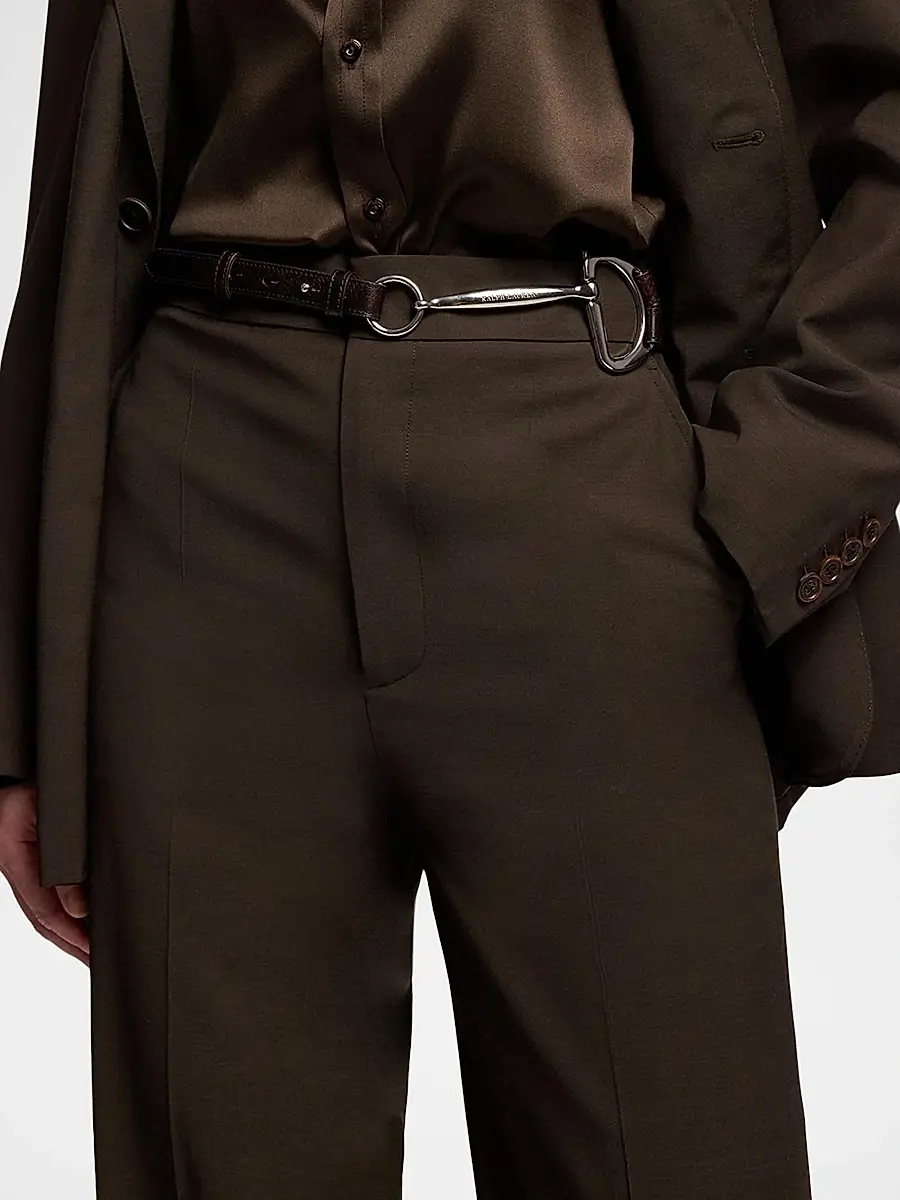 Ralph Lauren Collection Women's Bombé Leather Skinny Belt | Thumbnail 2
