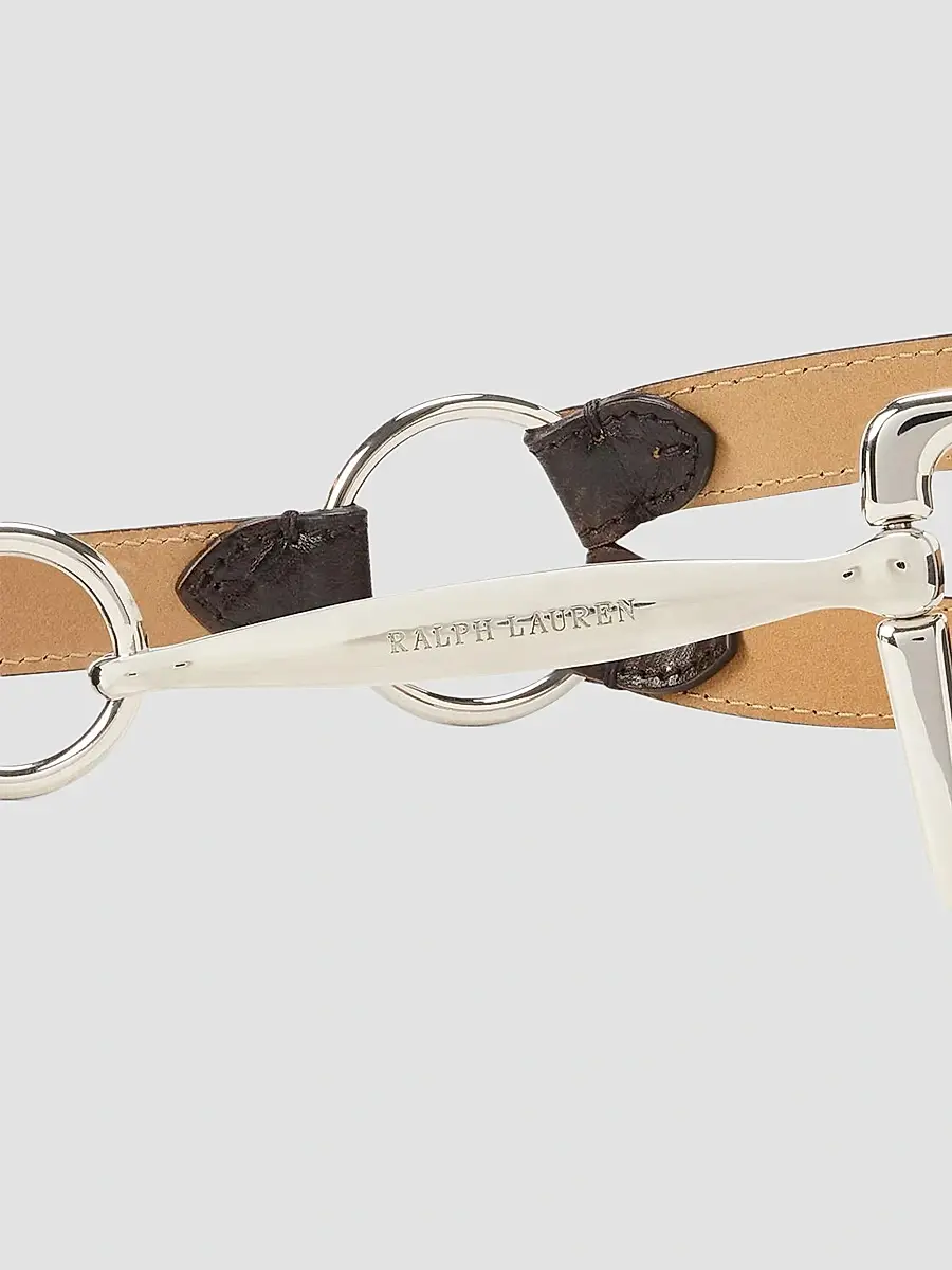 Ralph Lauren Collection Women's Bombé Leather Skinny Belt | Thumbnail 3