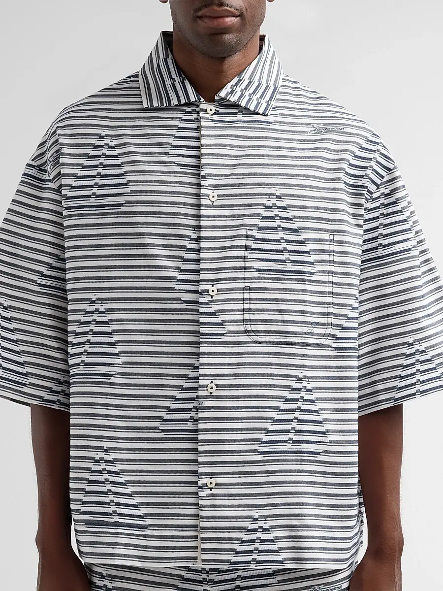 Jacquemus Men's Printed Cotton Short-Sleeve Shirt | Thumbnail 5 Jacquemus Men's Printed Cotton Short-Sleeve Shirt | Thumbnail 5