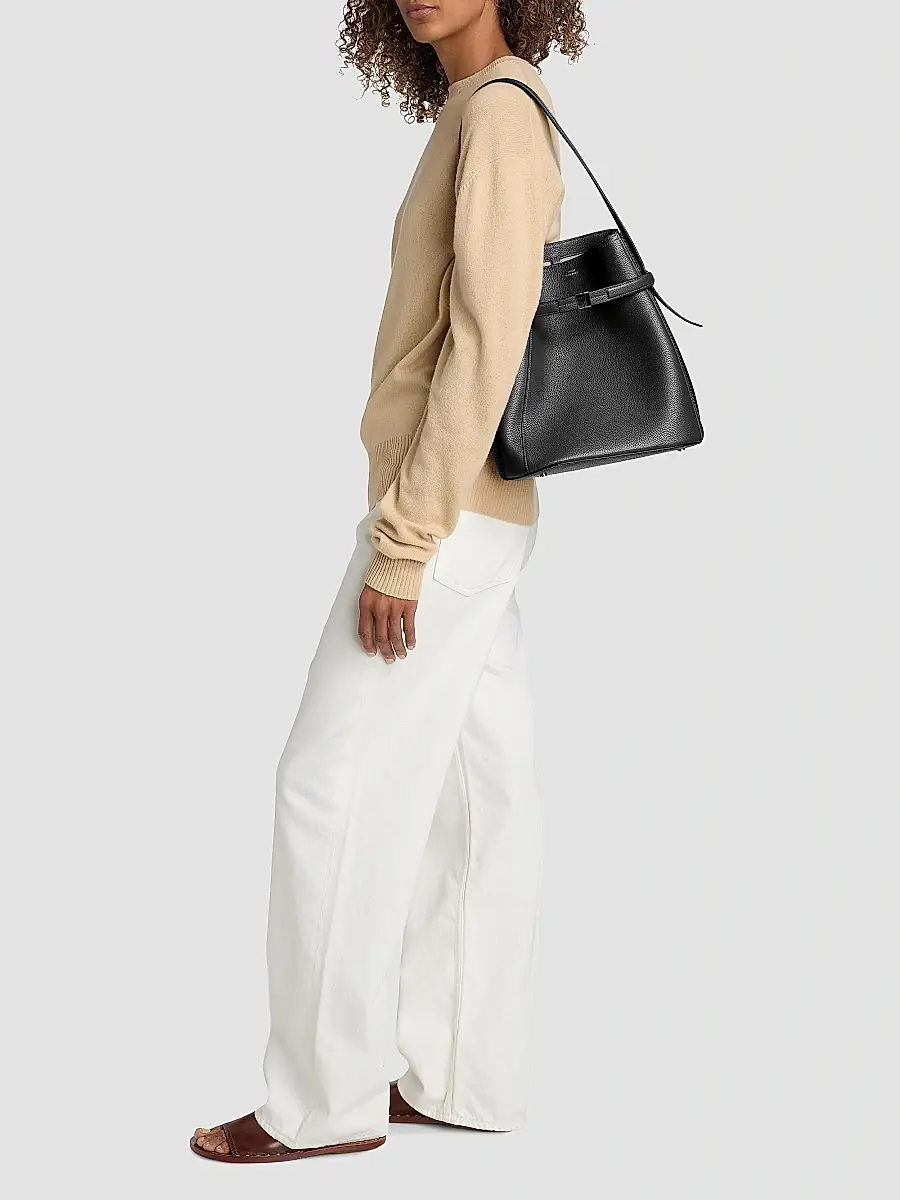 TOTEME Women's Belted Grained-Leather Bucket Bag | Thumbnail 3 TOTEME Women's Belted Grained-Leather Bucket Bag | Thumbnail 3