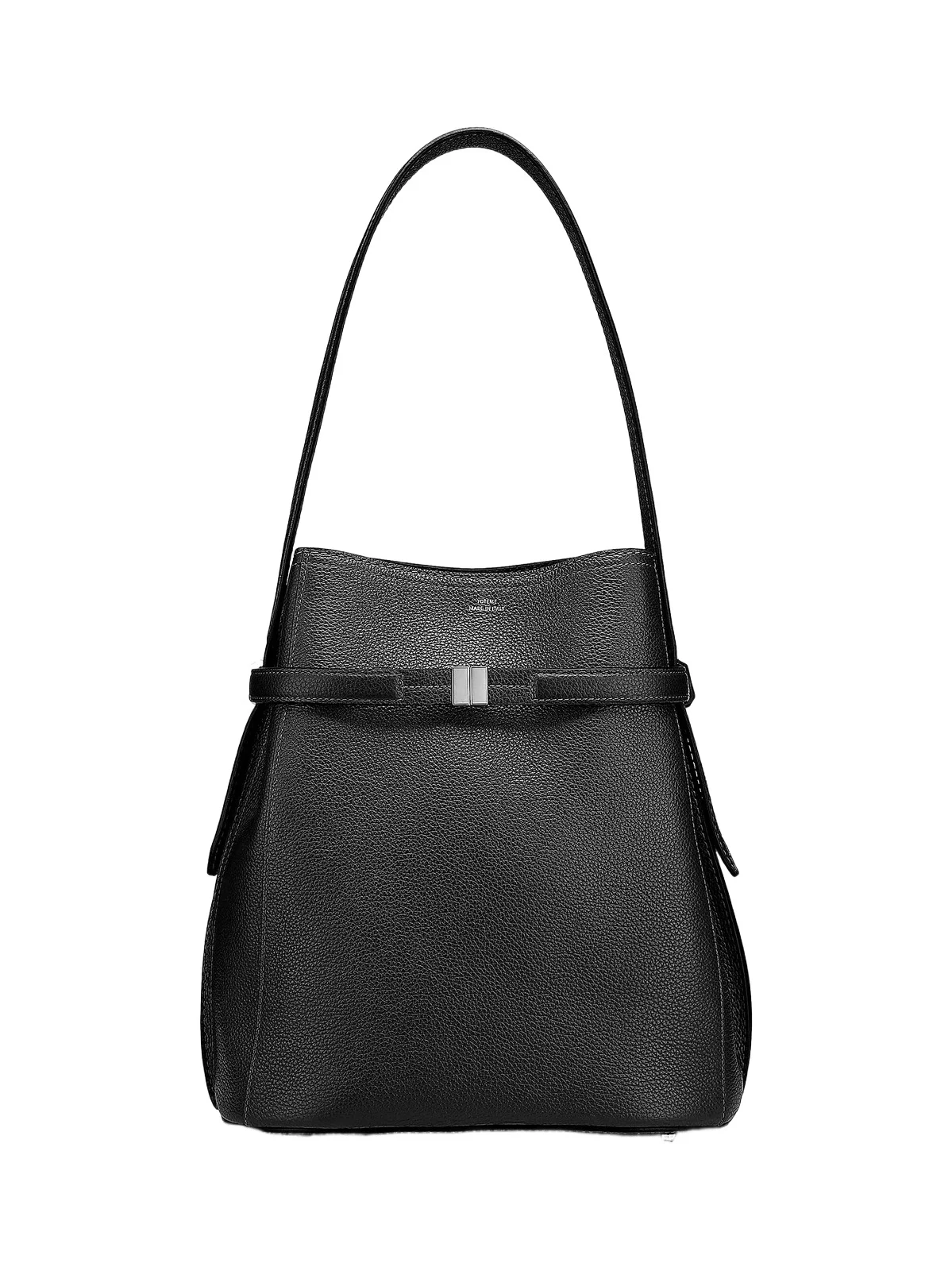 Women's Belted Grained-Leather Bucket Bag